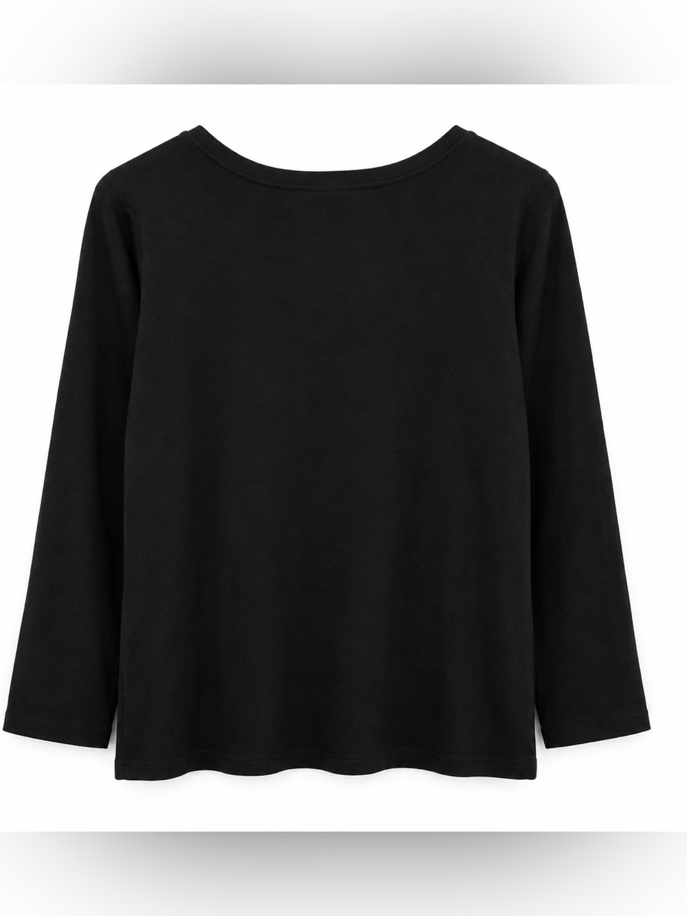 Lauren Ralph Lauren Women’s L Black Silk Blend Crew Neck 3/4 Sleeve Stretch Top - Picture 2 of 3